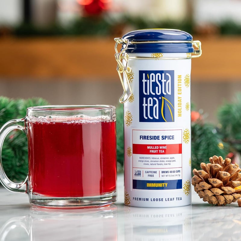 Tiesta Tea Fireside Spice - Mulled Wine Herbal Tea, Loose Leaf, 5 Ounce Refillable Tin, Non-Caffeinated, Brews Up to 50 Cups - Image 3